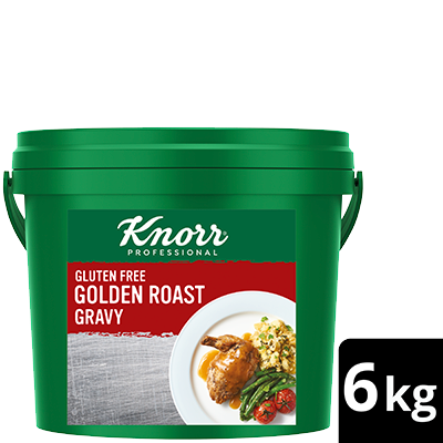 KNORR Golden Roast Gravy Gluten Free 6kg - Light, gluten-free and vegetarian, Knorr Golden Roast Gravy is ideal for modern palates and pairs beautifully with white meats and plant-based dishes.