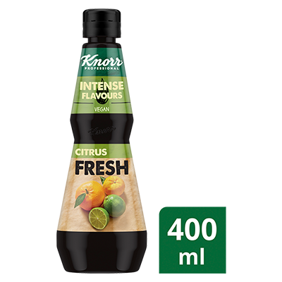 KNORR Intense Flavours Citrus Fresh 400 ml - Zesty freshness from mandarin, Tahitian lime and yuzu juices for a balanced citrus profile that’s difficult to blend from scratch.