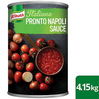 KNORR Italiana Pronto Napoli GF 4.15 kg - Harvested from Italian fields to cans in under 24 hours, this lightly seasoned sauce is versatile and easy to customise.