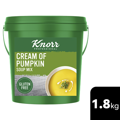 KNORR Professional Cream of Pumpkin Soup Mix Gluten Free 1.8kg - This KNORR Professional Cream of Pumpkin Gluten Free soup mix is quick & easy to use, has no added MSG and delivers an authentic homestyle taste.