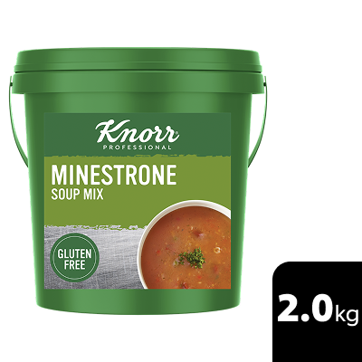 KNORR Professional Minestrone Soup Mix Gluten Free 2kg - This KNORR Professional Minestrone Gluten Free soup mix is quick & easy to use, has no added MSG and delivers an authentic homestyle taste.