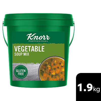 KNORR Professional Vegetable Soup Mix Gluten Free 1.9kg - This KNORR Professional Vegetable Gluten Free soup mix is quick & easy to use, has no added MSG and delivers an authentic homestyle taste.