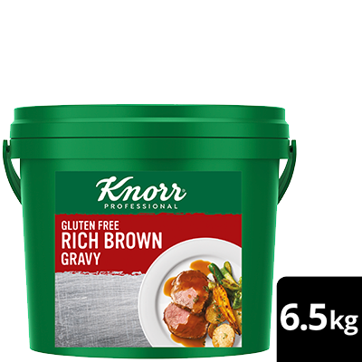 KNORR Rich Brown Gravy Gluten Free 6.5kg - Gluten-free and vegetarian, this trusted, versatile gravy with goes well with everything from steaks, pies and casseroles.