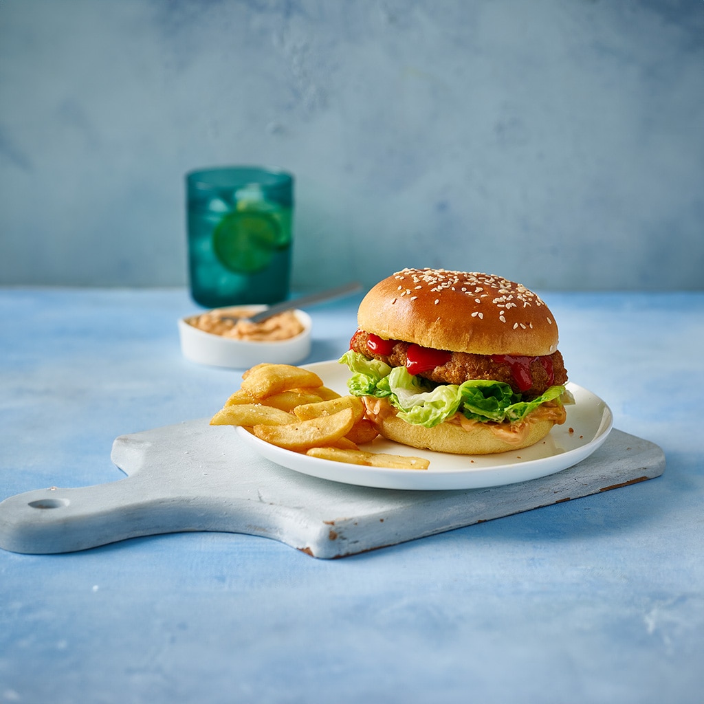 Buttermilk Fried Chicken Burger, French Onion Mayo