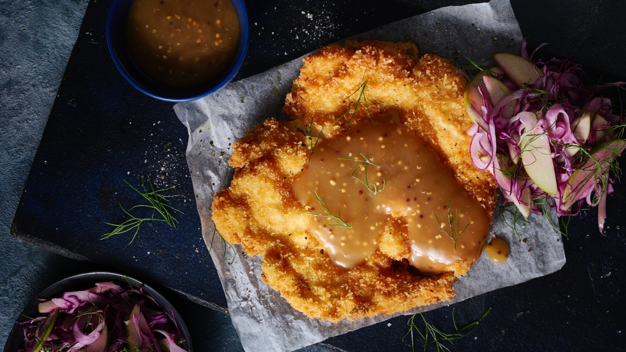 Chicken Schnitzel with Fennel Apple Slaw – Recipe