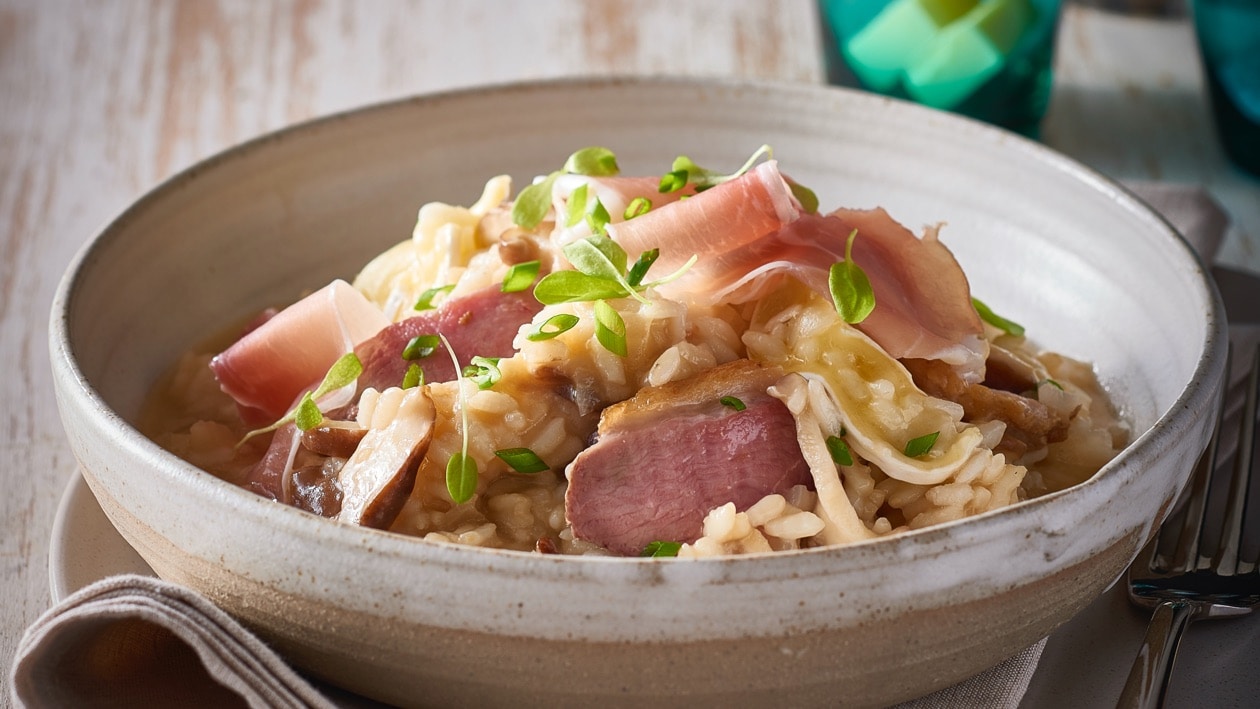 Duck, Prosciutto, Shiitake & Camembert Risotto – Recipe