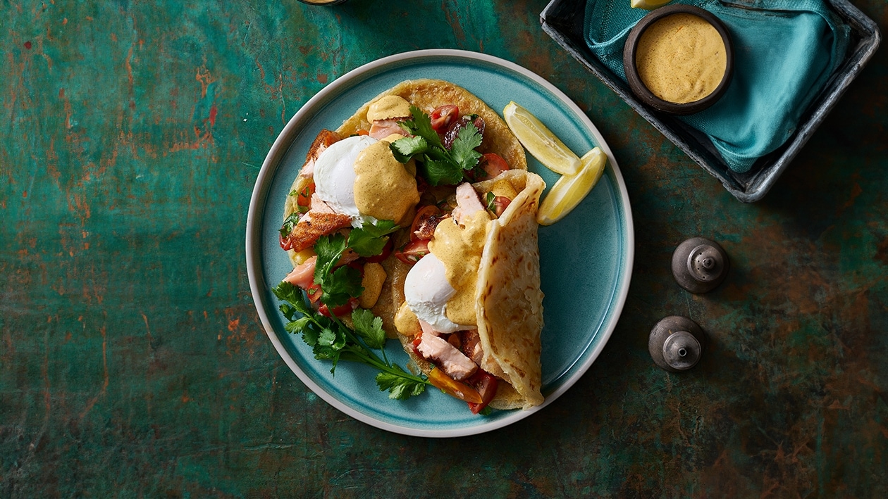 Eggs Benedict Taco Roti Paratha – Recipe