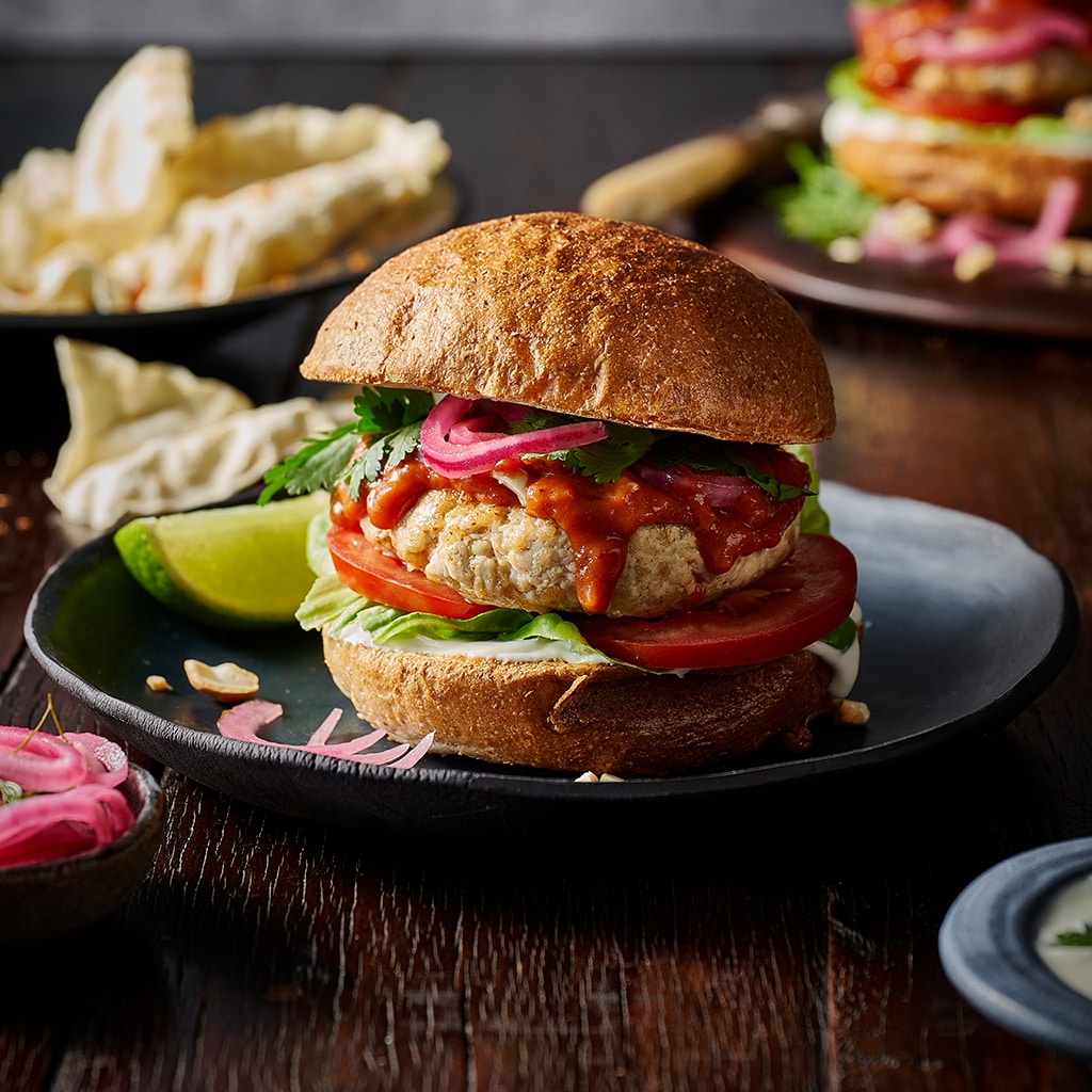 Butter Chicken Burger Butter Chicken Burger