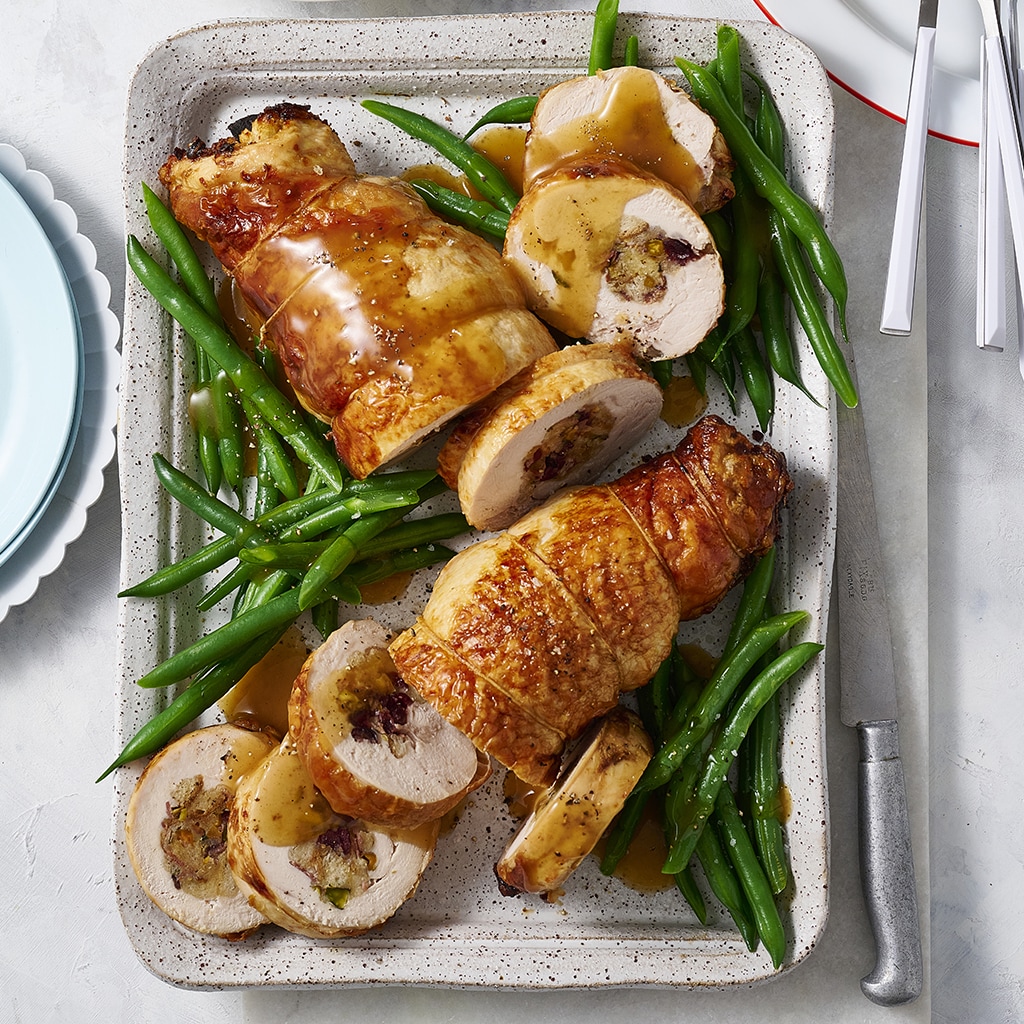 Rolled Turkey Breast with Cranberry Stuffing