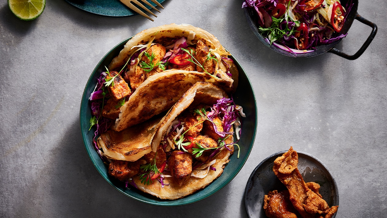 Roti Tacos with Chicken and Asian Slaw – Recipe