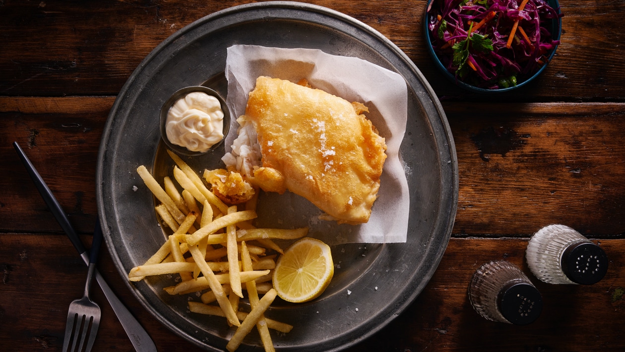 Fish and Chips with Thai Slaw – Recipe
