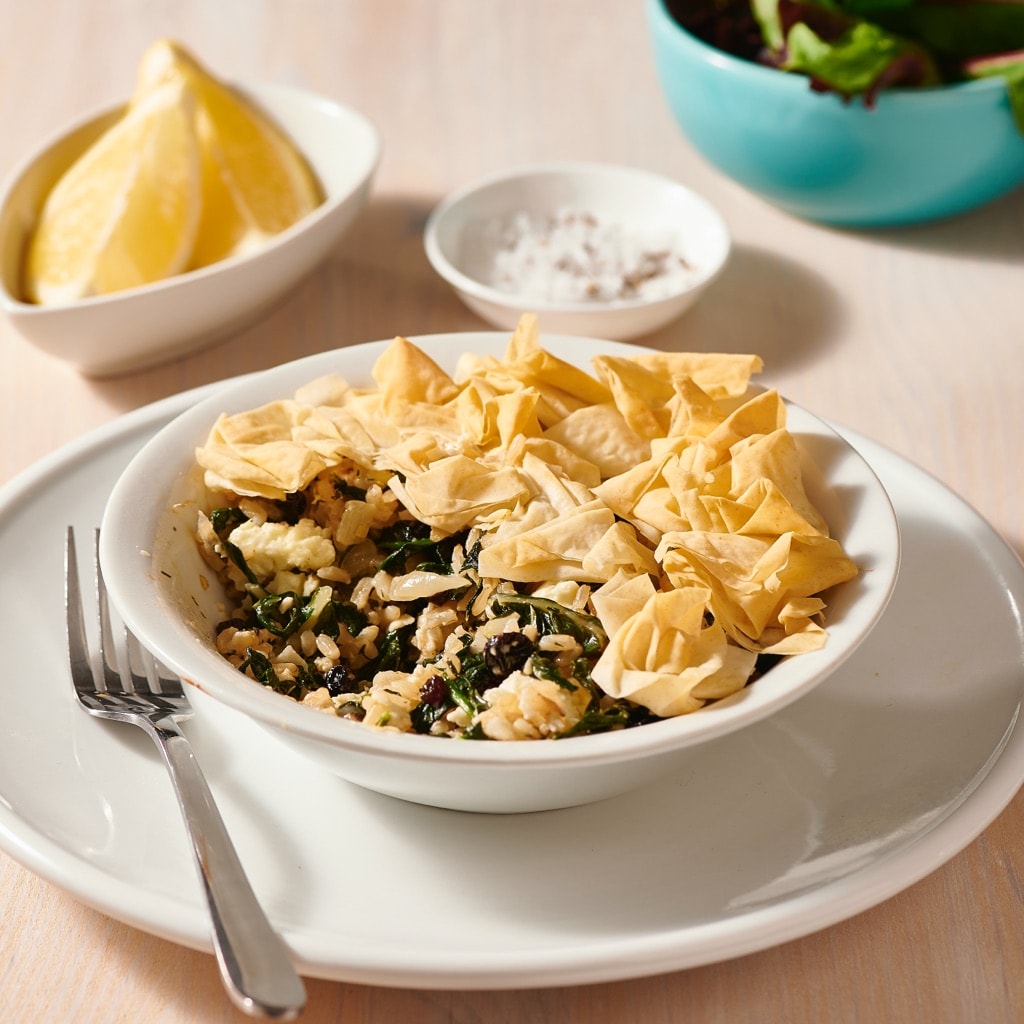 Greek spinach, rice and feta pie Greek spinach, rice and feta pie