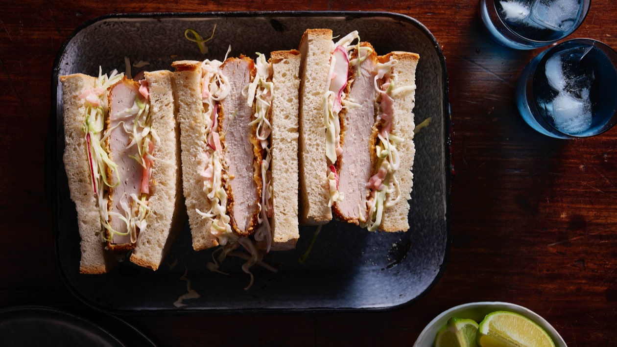 Katsu Sando with Japanese Slaw – Recipe Katsu Sando with Japanese Slaw – Recipe