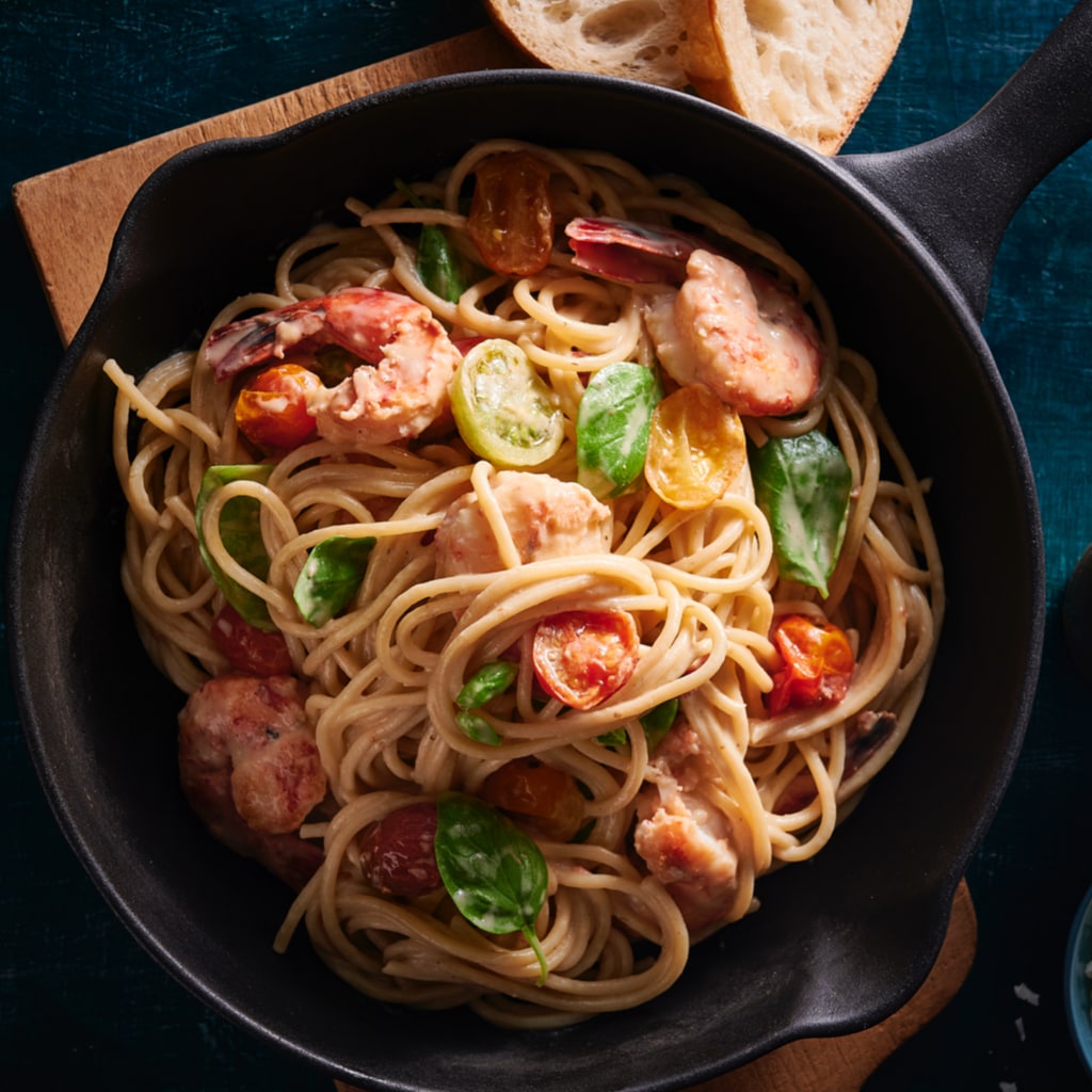Linguine with Prawn Bisque Sauce Linguine with Prawn Bisque Sauce