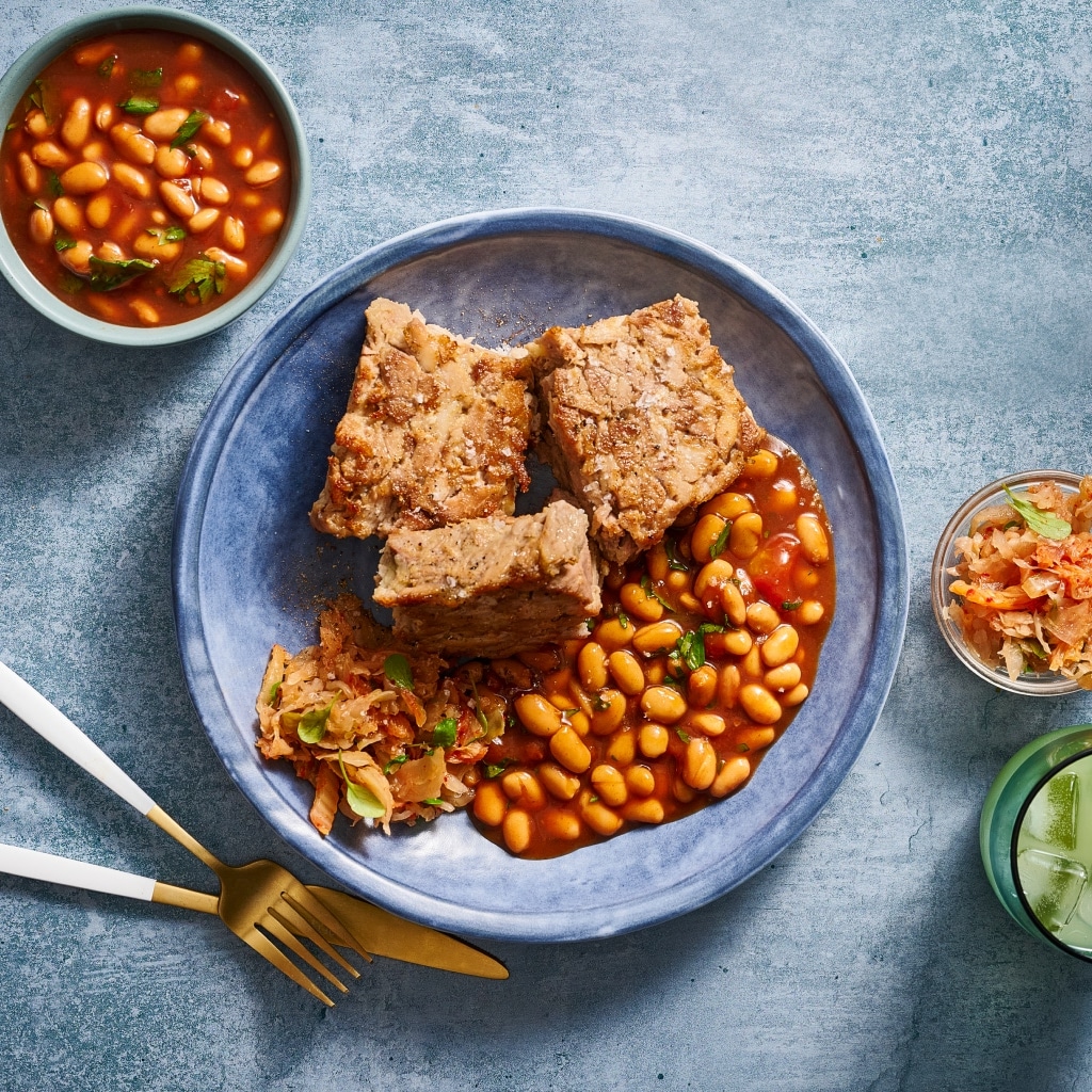 Pressed Pork Hock with Boston Baked Beans