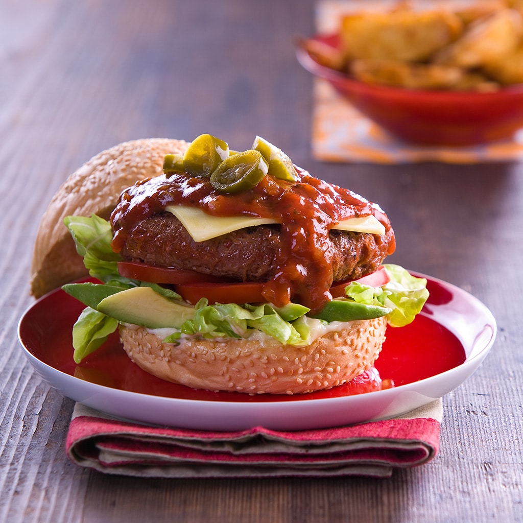 Baja Burger (Chilli Cheese Beef Burger)