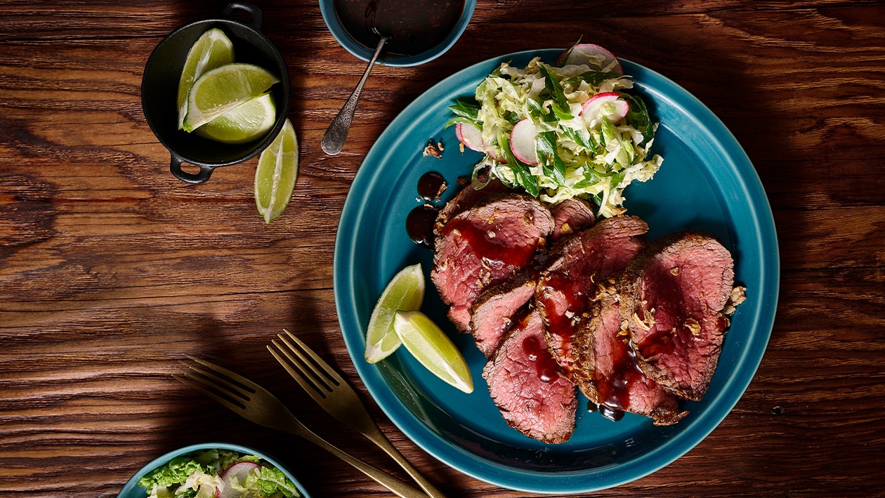 Beef Tataki with Yuzu and Cabbage, Radish Slaw – Recipe