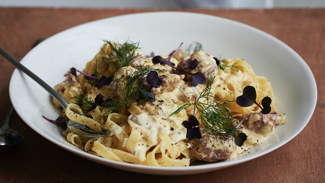 Tagliatelle with Salsiccia & Garlic Butter Sauce – Recipe