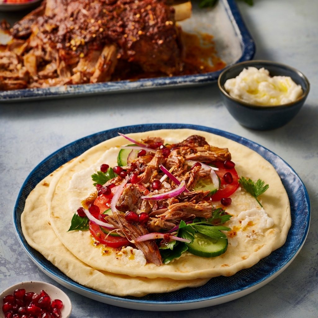 Spicy Lamb Shawarma and Pickled Vegetable Wraps Spicy Lamb Shawarma and Pickled Vegetable Wraps