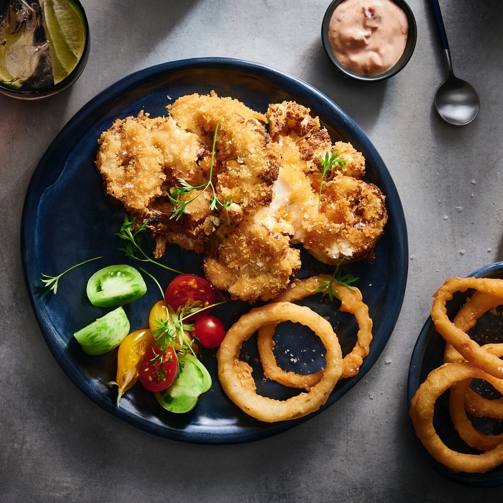 Cauliflower Schnitzel with Mexican Aioli