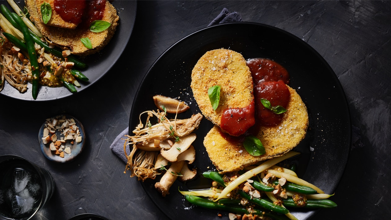 Polenta Crusted Eggplant Schnitzel – Recipe