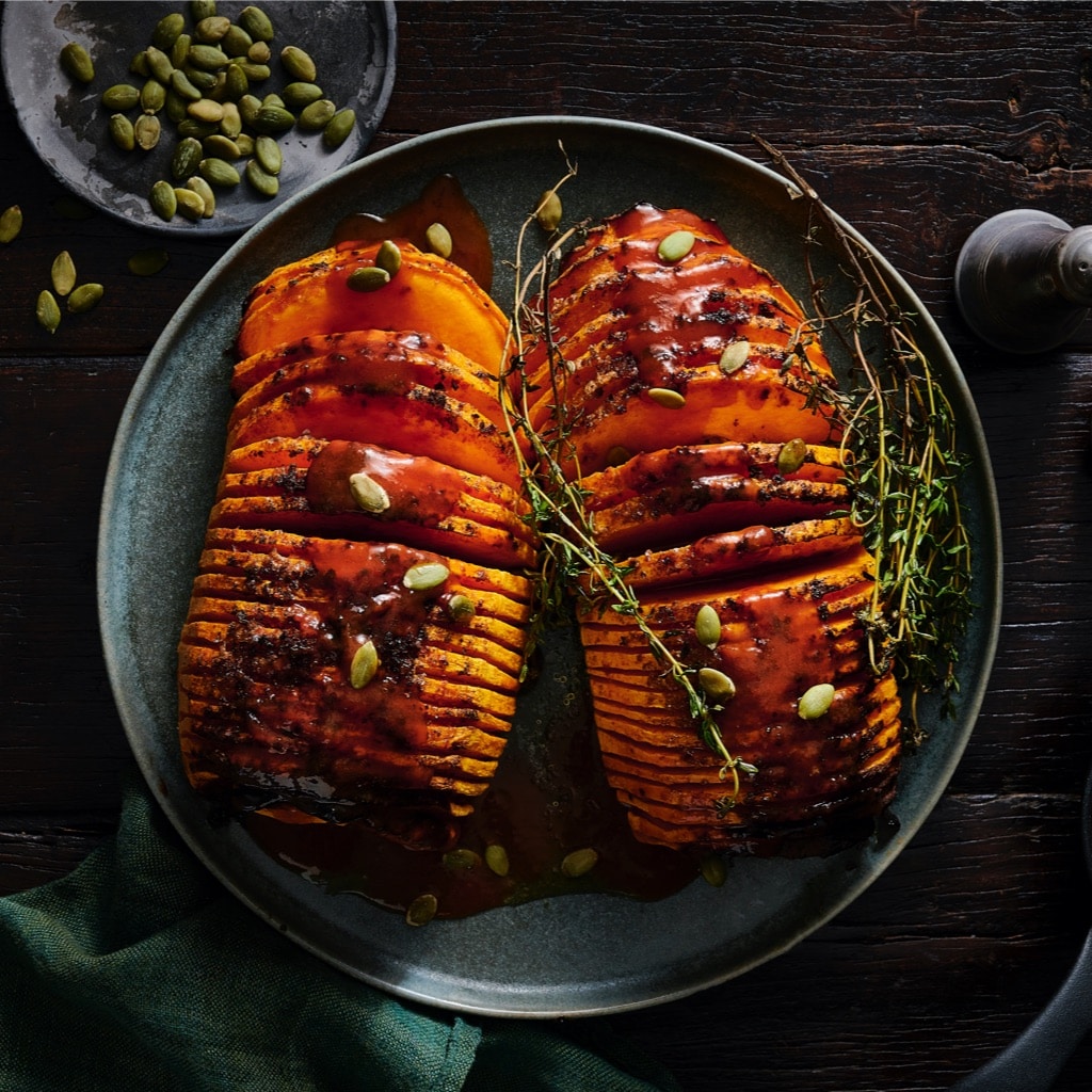 Roasted Hassleback Pumpkin