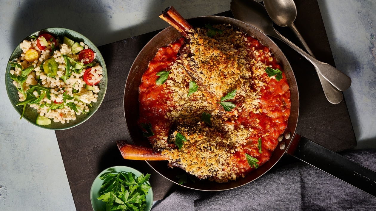 Za'atar and Panko Crusted Braised Lamb Shanks – Recipe