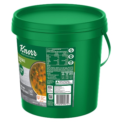 KNORR Professional Vegetable Soup Mix Gluten Free 1.9kg - This KNORR Professional Vegetable Gluten Free soup mix is quick & easy to use, has no added MSG and delivers an authentic homestyle taste.