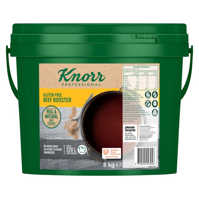 Knorr Professional Booster Beef GF 8kg - KNORR Beef Boosters deliver real and natural deliciousness without compromising to taste.
