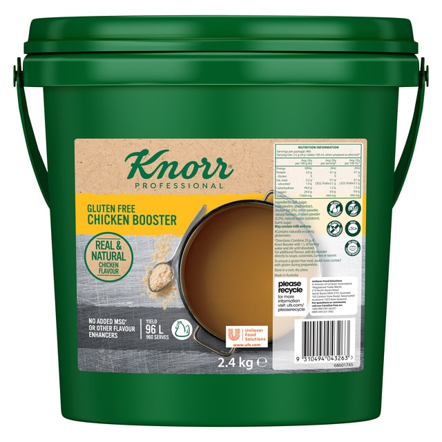 Knorr Professional Booster Chicken GF 2.4kg - Knorr Chicken Boosters deliver real and natural deliciousness without compromising on taste.