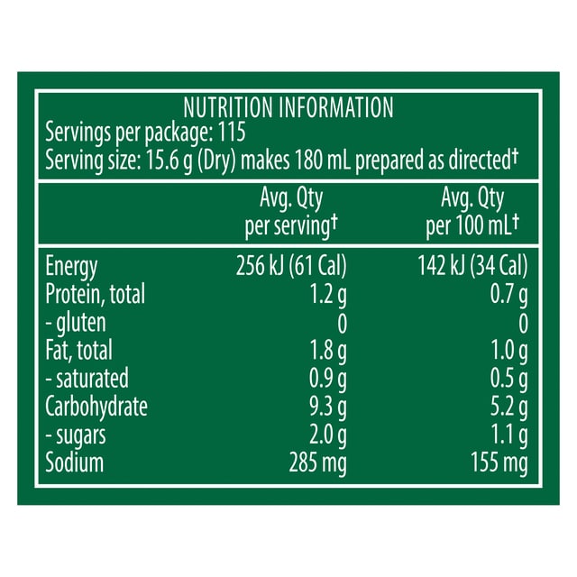 Knorr Professional Garden Pea and  Ham Dry Mix Soup Gluten Free 1.8kg - Knorr Professional Dry Mix Soups are made from real ingredients to deliver an authentic, scratch-like taste that evokes the comfort of home.