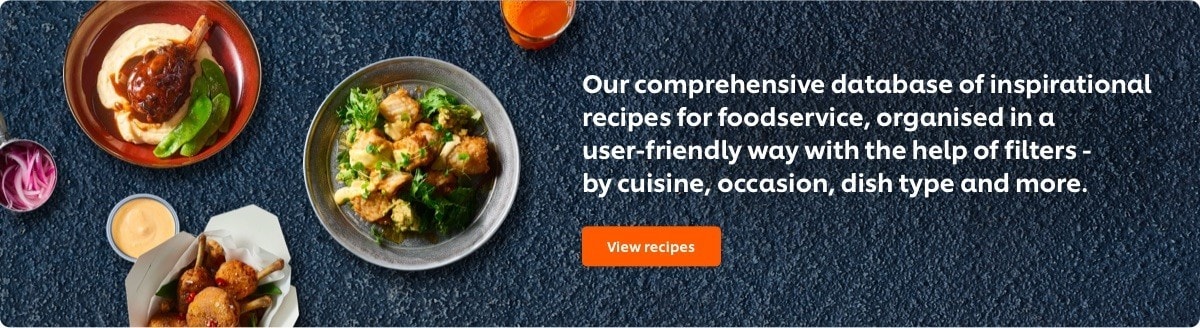 Our comprehensive database of inspirational recipes for foodservice, organised in a user-friendly way with the help of filters - by cuisine, occasion, dish type and more.