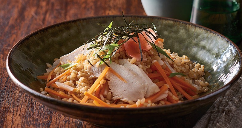 Chicken Sushi Salad with Miso Vinaigrette