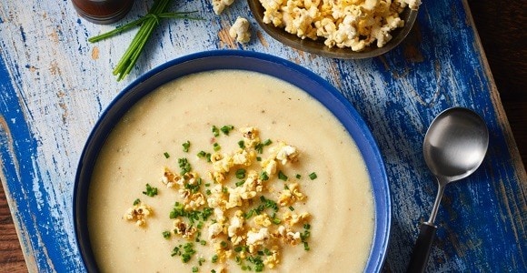 Potato & Cheese Soup, Cheesy Popcorn