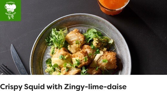 Crispy Squid with Zingy-lime-daise   Crispy Squid with Zingy-lime-daise
