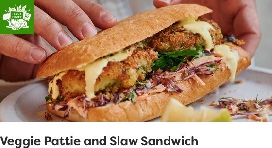 Veggie Pattie and Slaw Sandwich Veggie Pattie and Slaw Sandwich