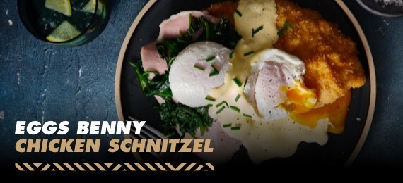 Eggs Benny Chicken Schnitzel